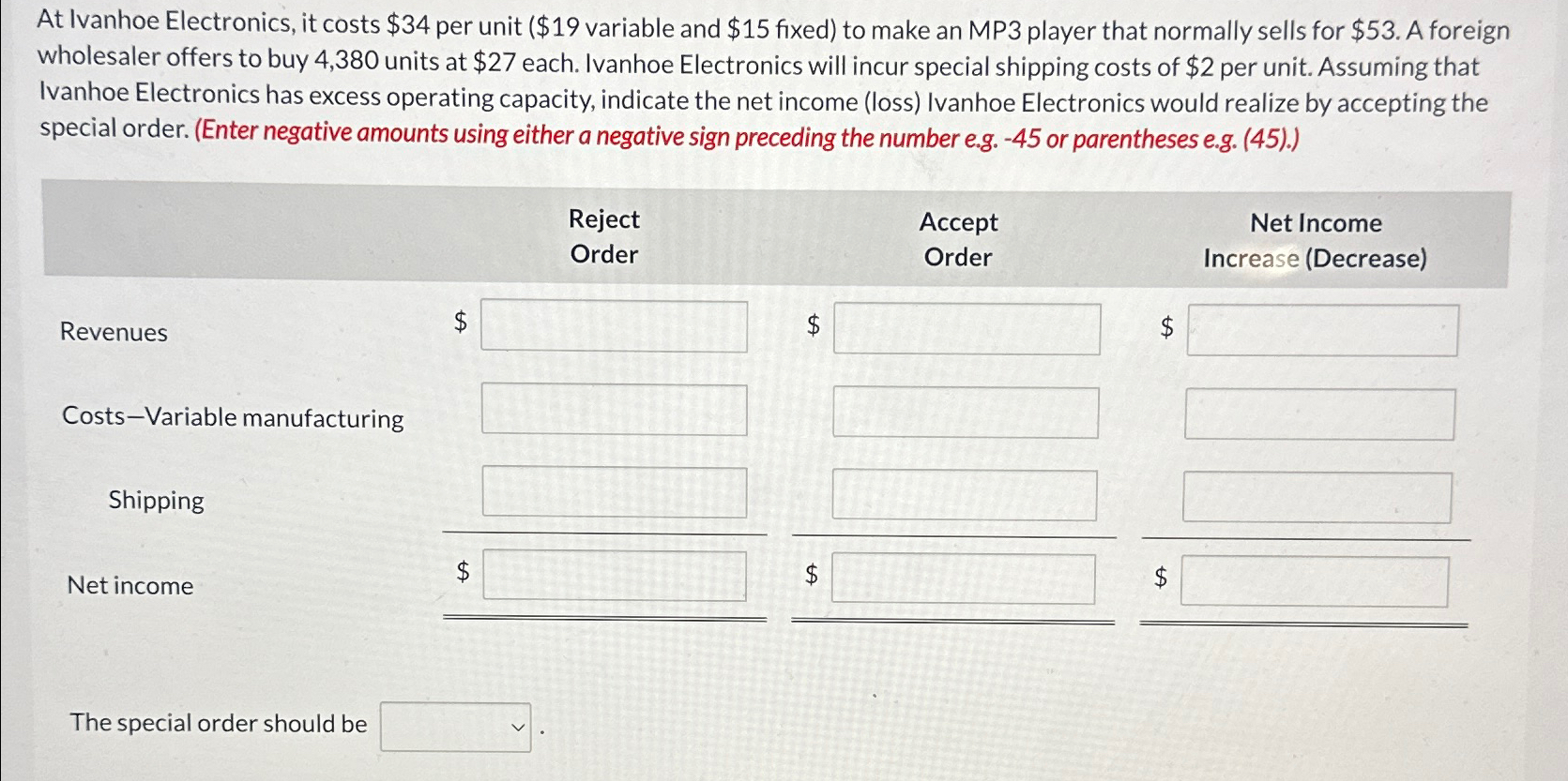 and $15 fixed) to make an MP3 player that normally sells for