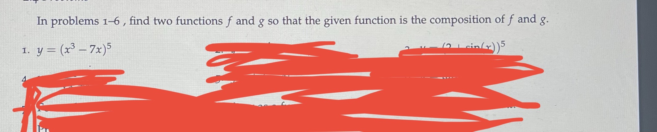 two functions f and 3 so that the given function is the