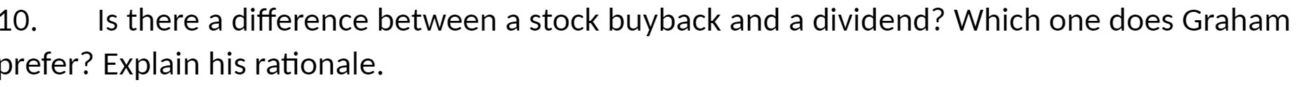  10. Is there a difference between a stock buyback and a