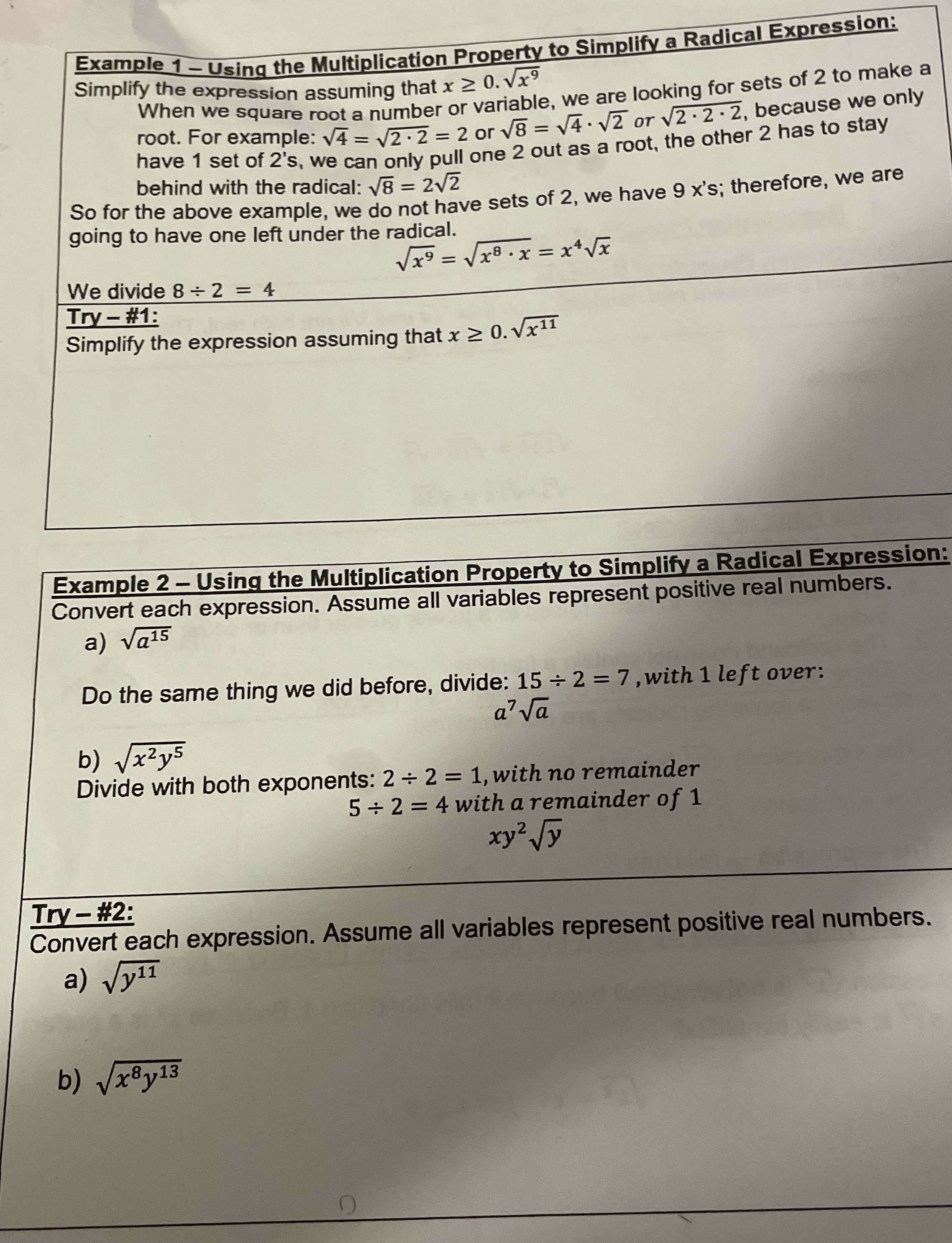 Expression: Simplify the expression assuming that x 2 0. Vx9 When we