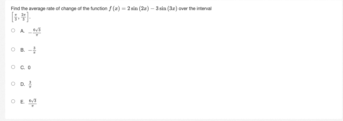 E. 6V/3 ITFind the instantaneous rate of change of the function f