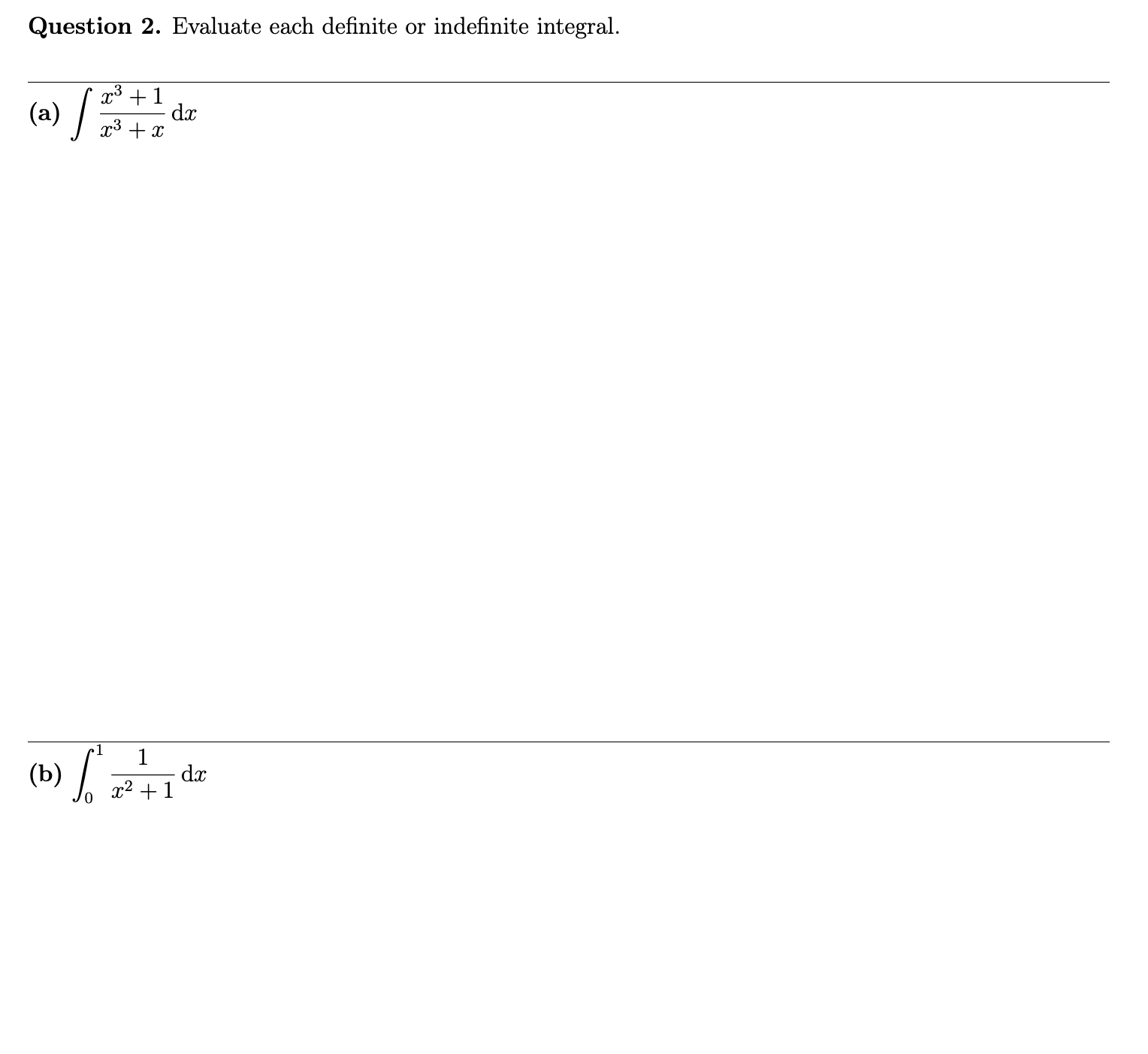 1/z (h) f 6 d3: 0 Question 4. Use the integral comparison