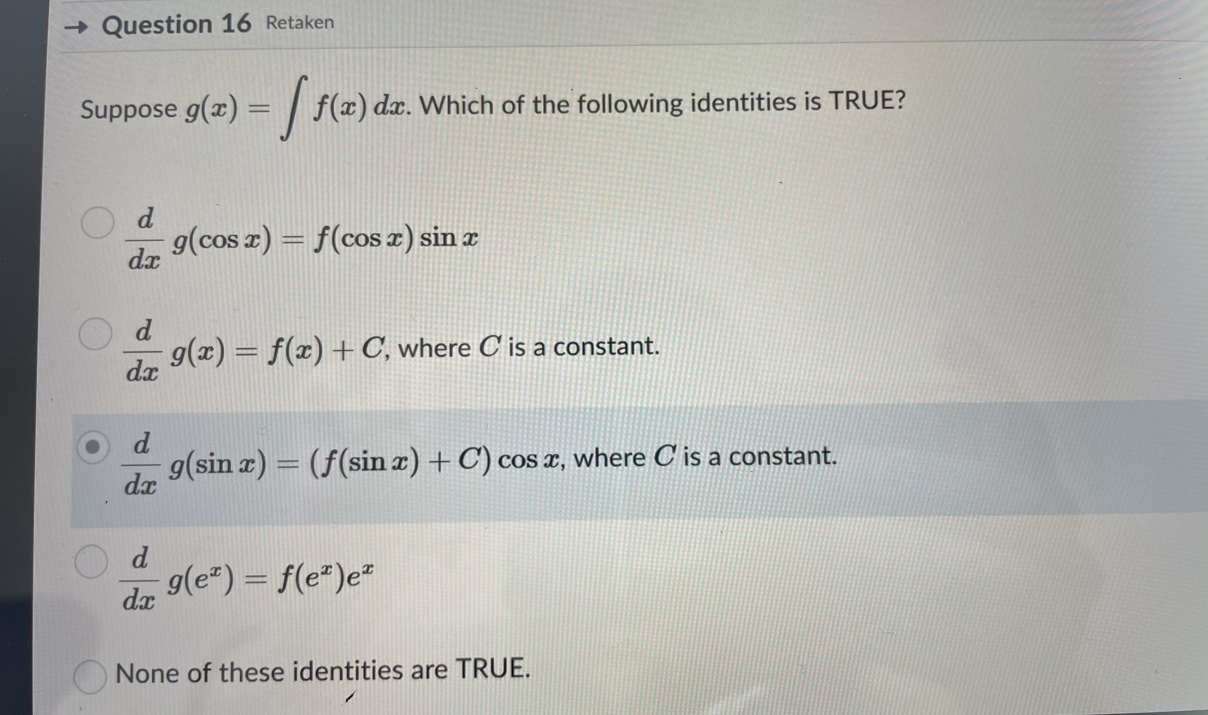 a continuous function on [1, oo). Let F denote an antiderivative of