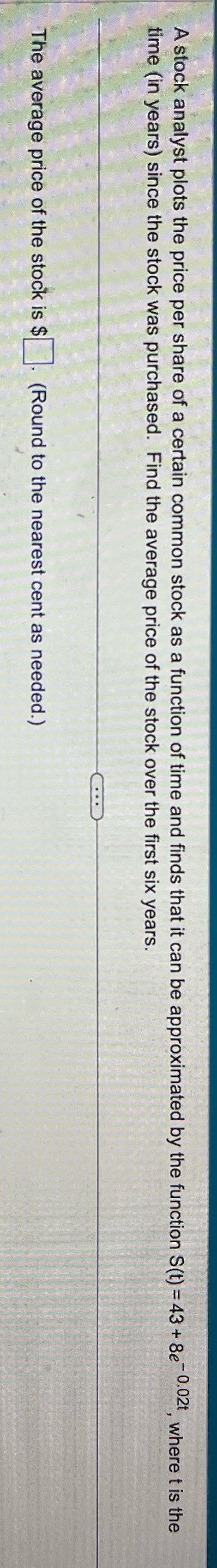 I need help with this question A stock analyst plots the