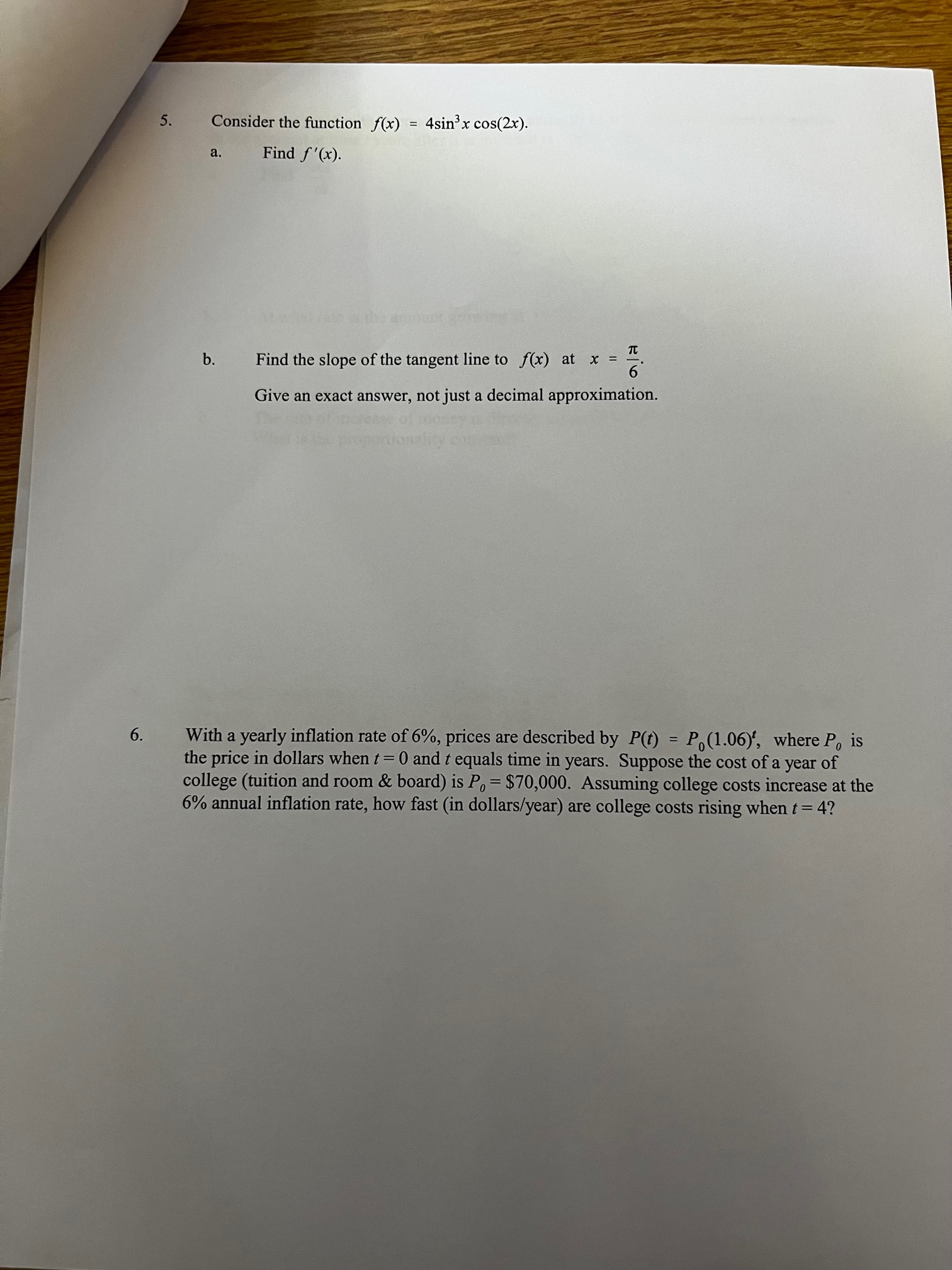 f'(x). b. Find the slope of the tangent line to f(x) at