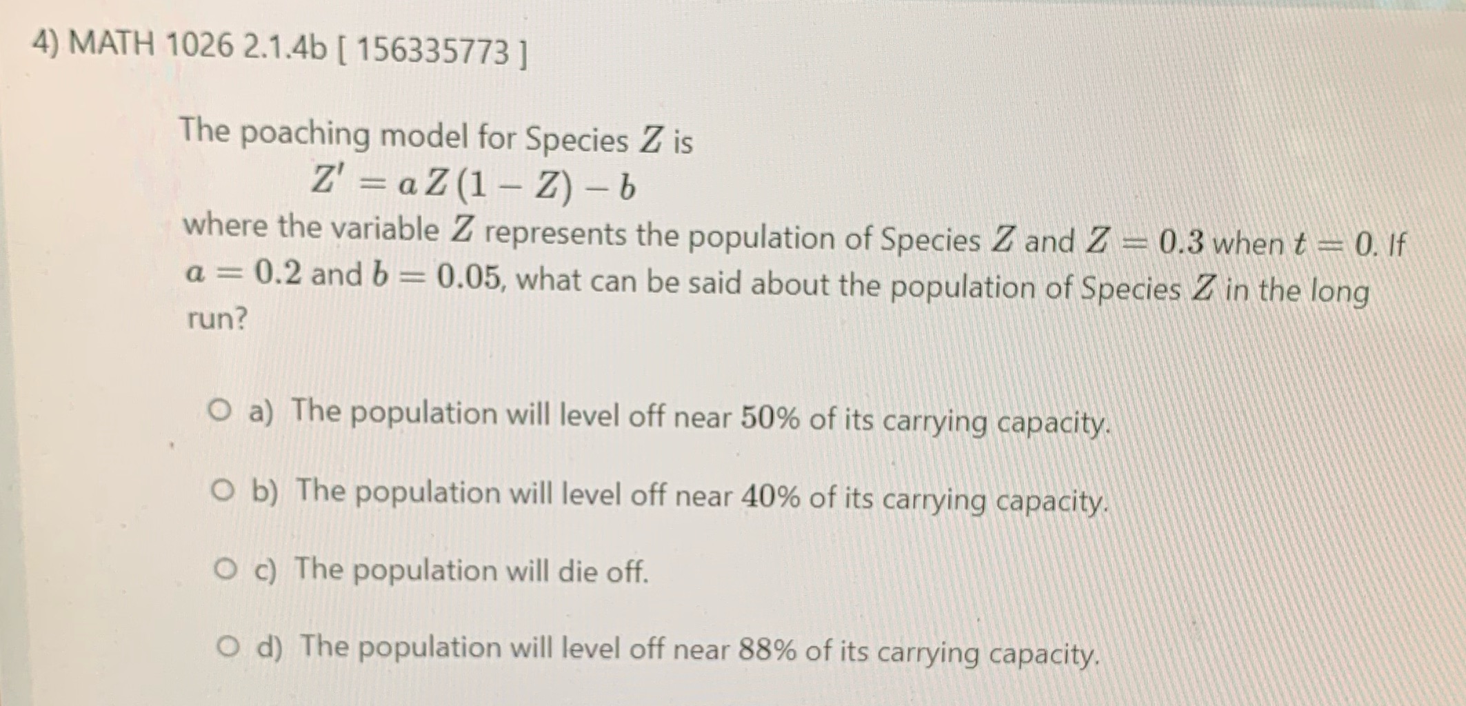 4) How do I solve this? 4) MATH 1026 2.1.4b [