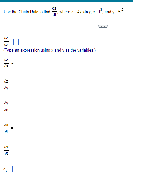 4 h(x,y)= x +xy + 6 h 7 2 = 72x dx
