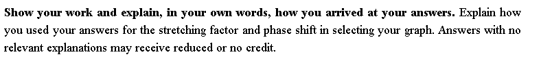 and phase shift, and then graph it for two periods. Enter the