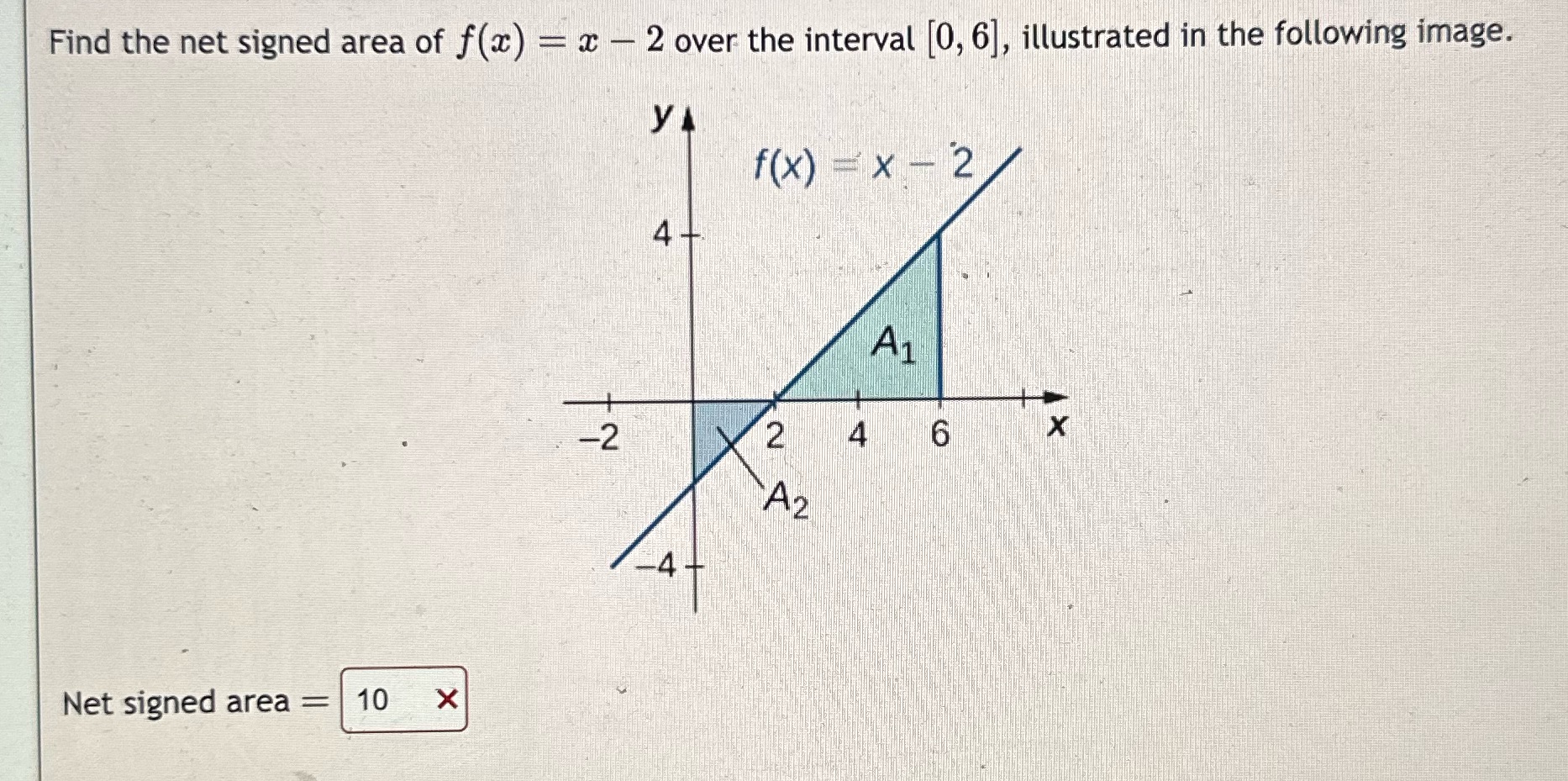  Please help me with integral problem Find the net signed area