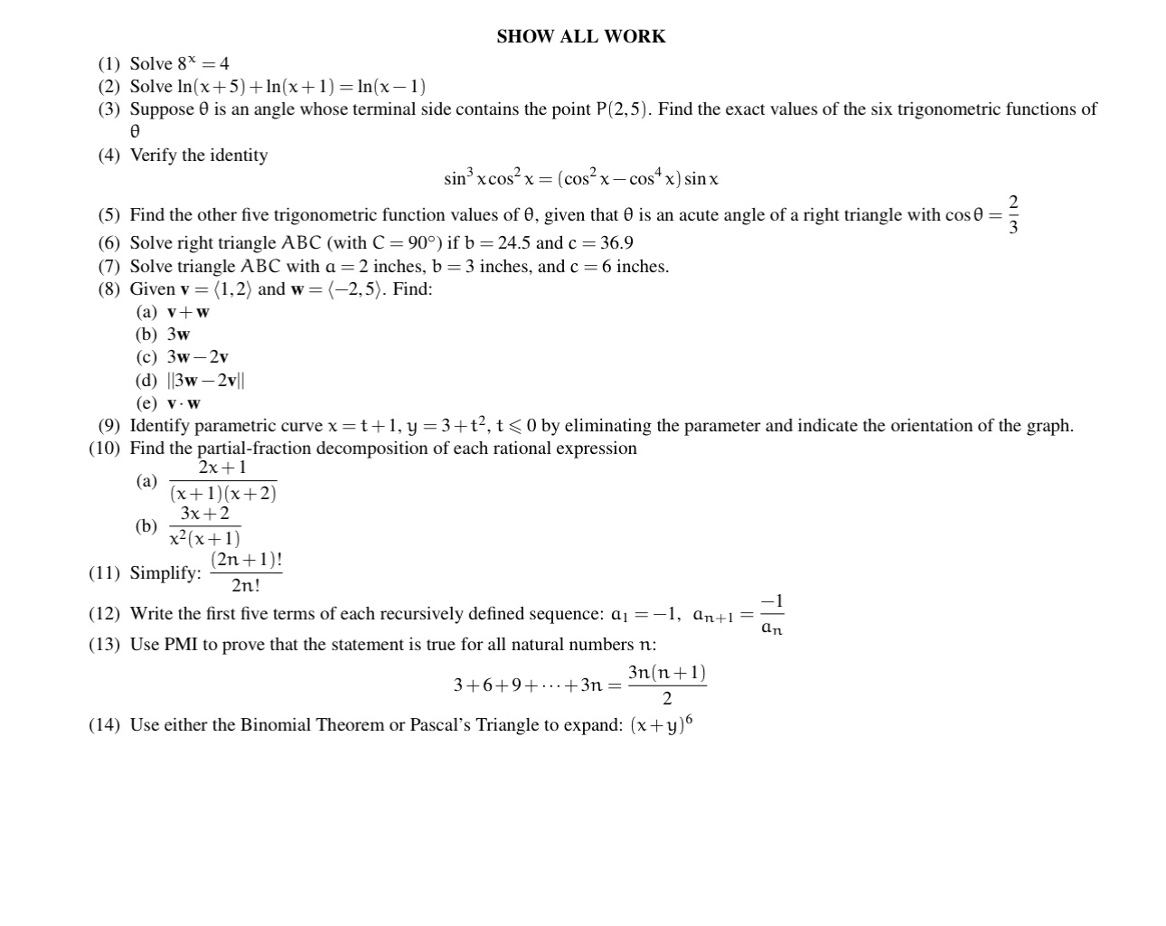 Suppose 0 is an angle whose terminal side contains the point P(2,5).