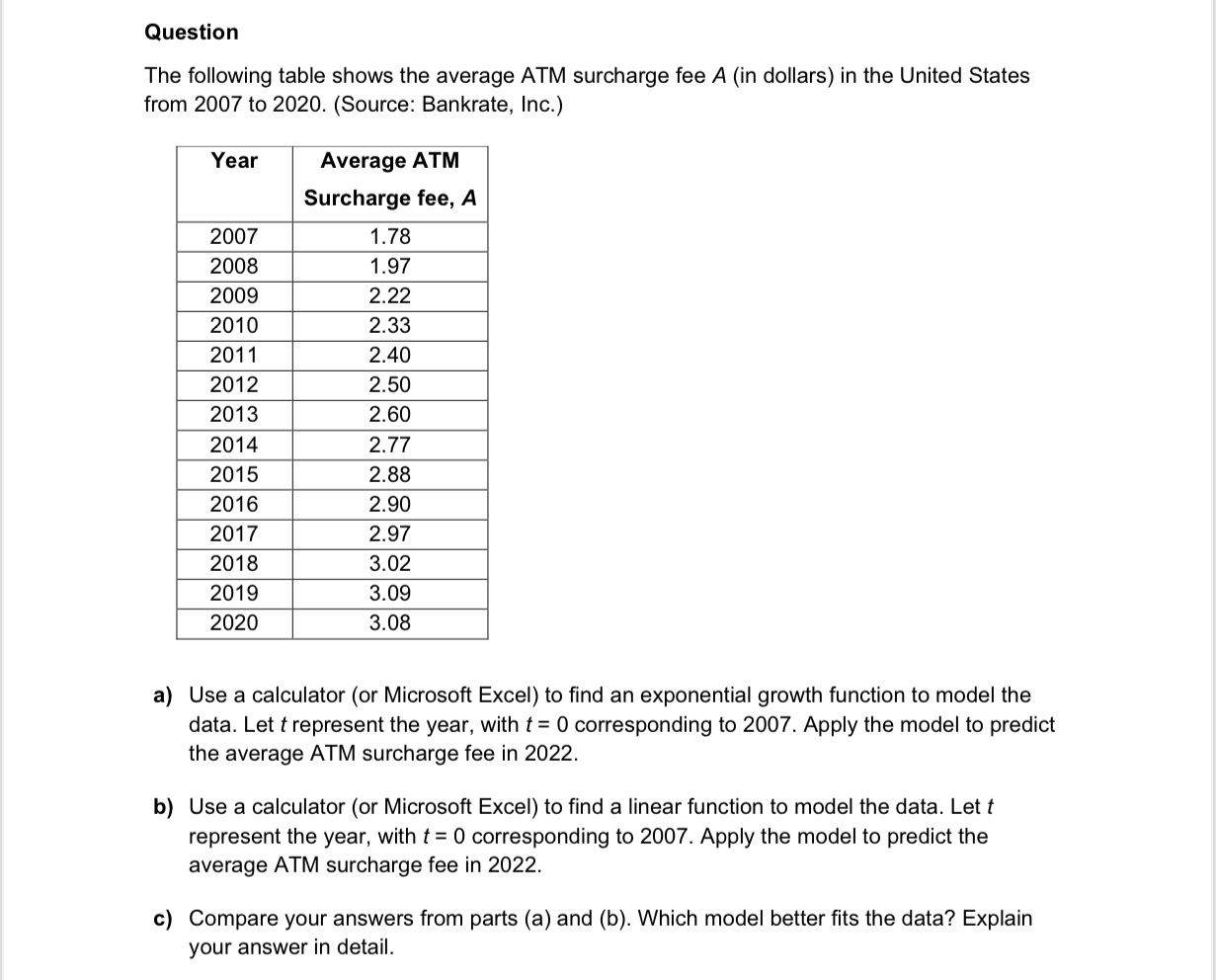 Please write out all steps and formulas thank you! also if