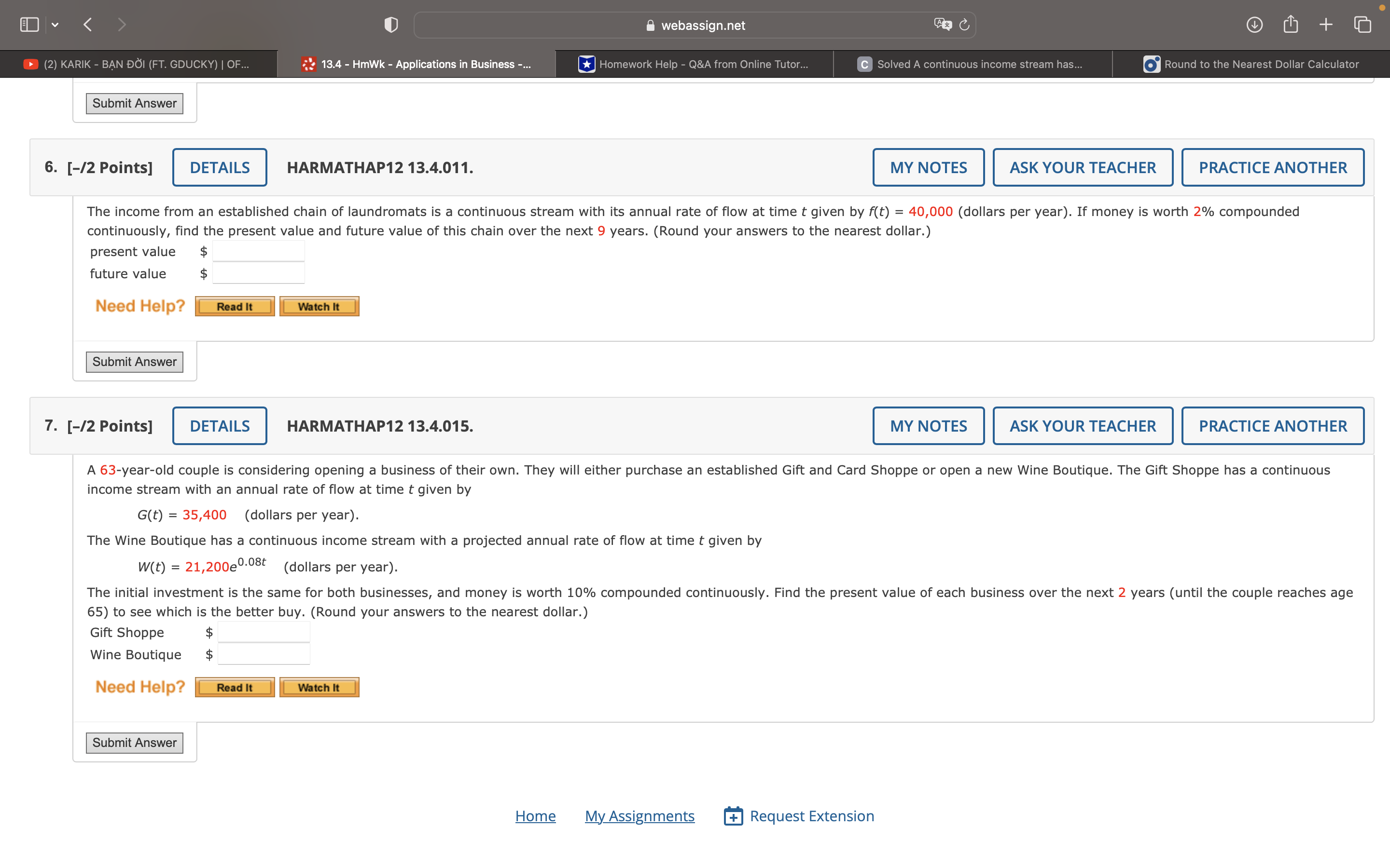 -... E acme 'lea Help Dim" ii or Submit Answer 6. [12