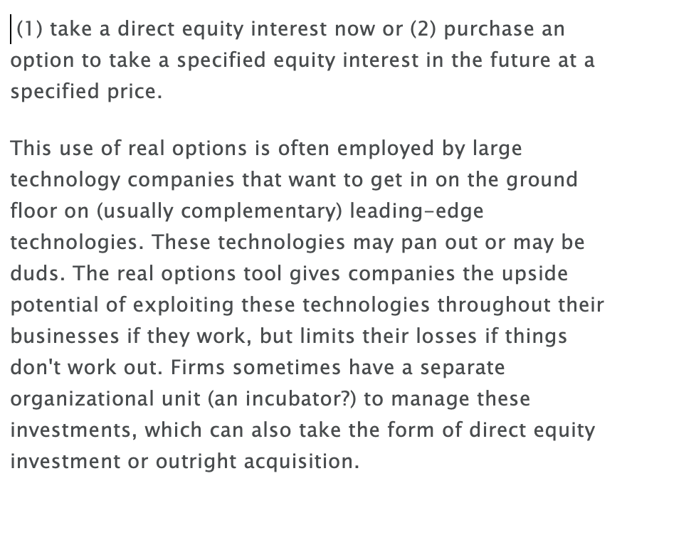  please help with this question |(l) take a direct equity interest