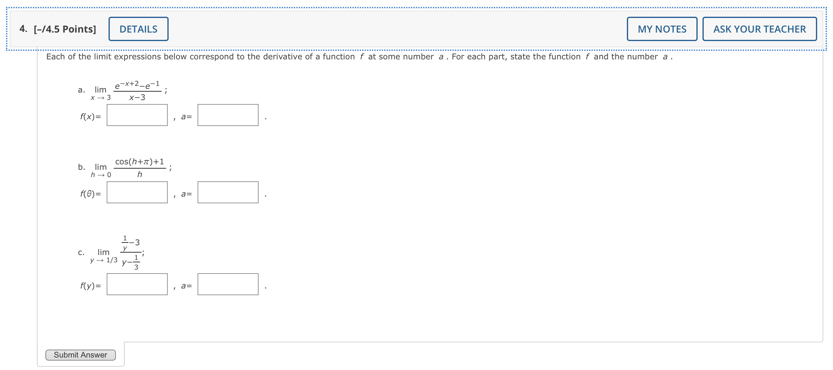 A, B, and C) correspond to either f, f' or f" .
