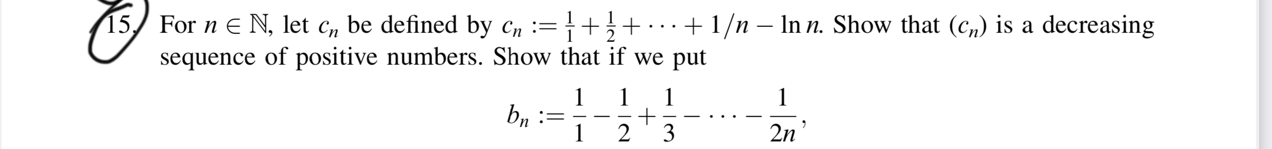 15, For n E N, let on be defined by On