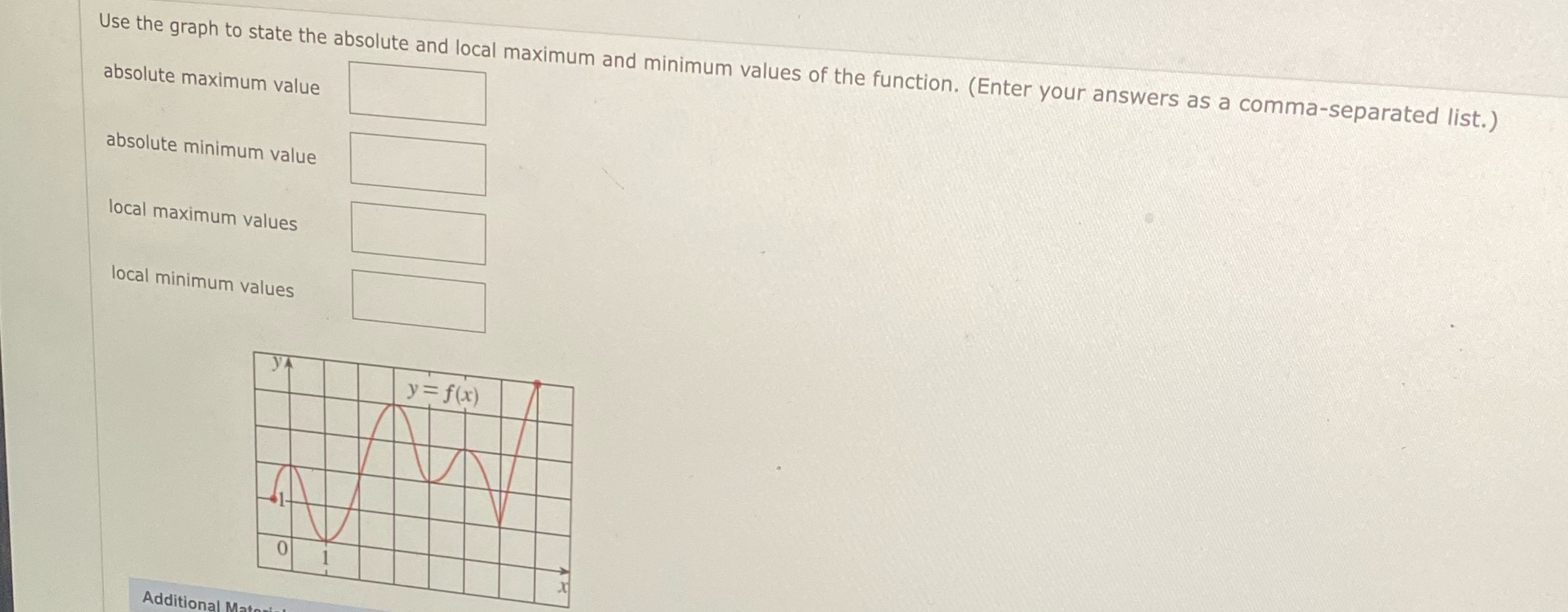  Use the graph to state the absolute and local maximum and