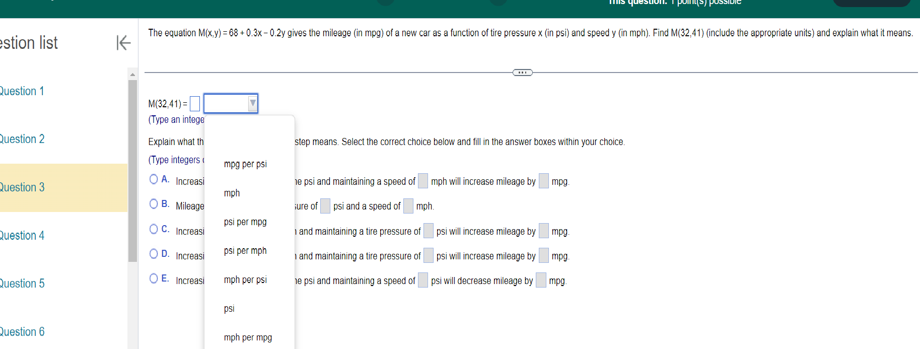 the surface area of the cylinder. O Question 4 13 in O