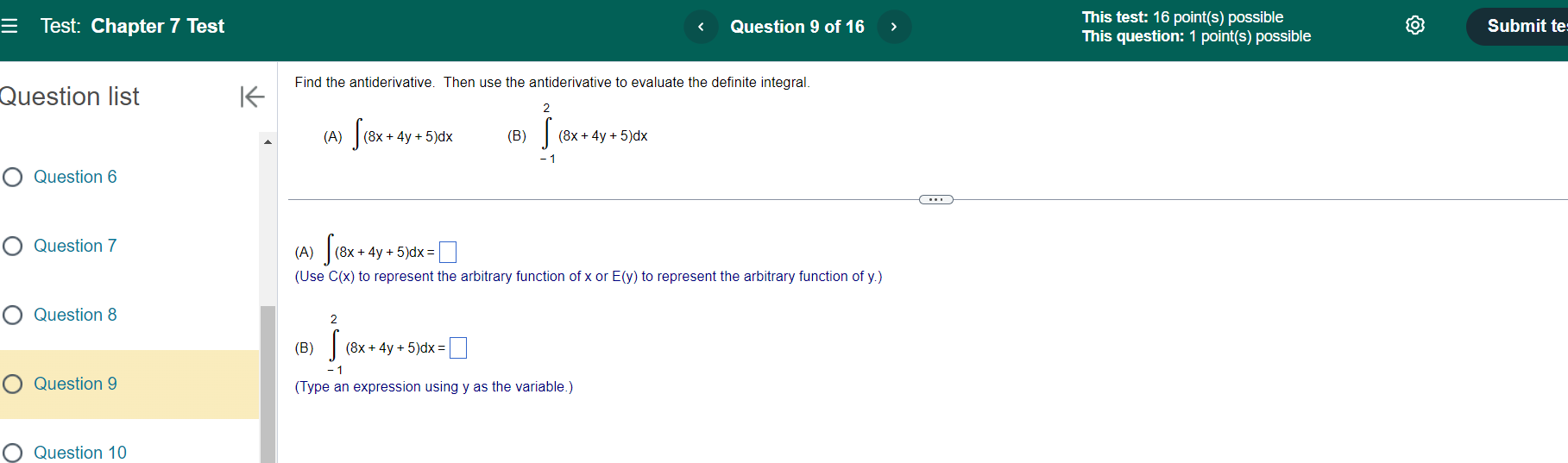 are (]].D) The coordinates of point F are N O Question 6