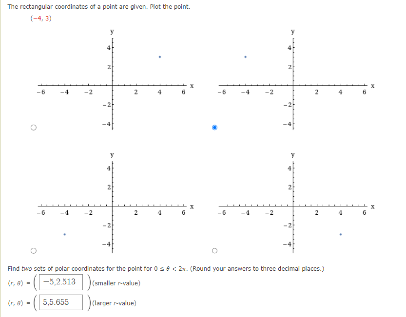 The rectangular coordinates of a point are given. Plot the point.