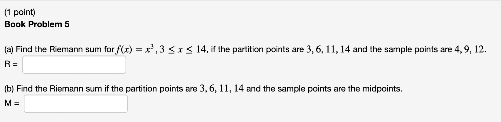 for f(x) = x3, 3 S x S 14, if the partition