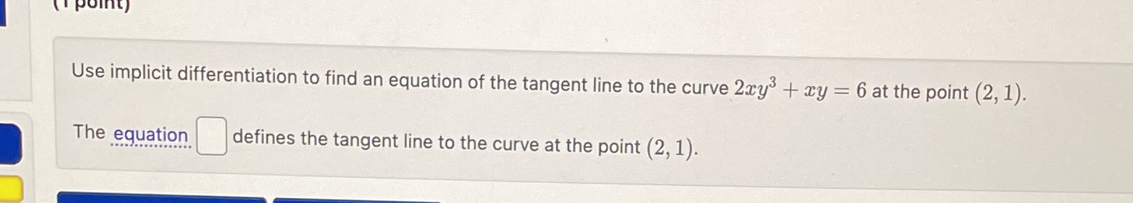 the tangent line to the curve 2:2:y3 + my 2 6 at