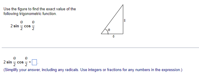simplify the answer, including radicals (no radical in the denominator). Use integers