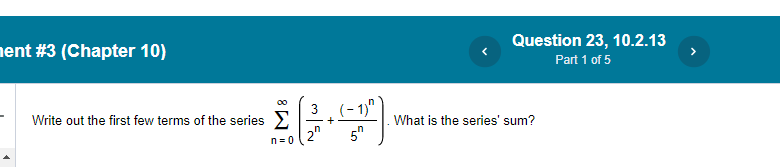 term is (Type an integer or a simplified fraction.) If the series