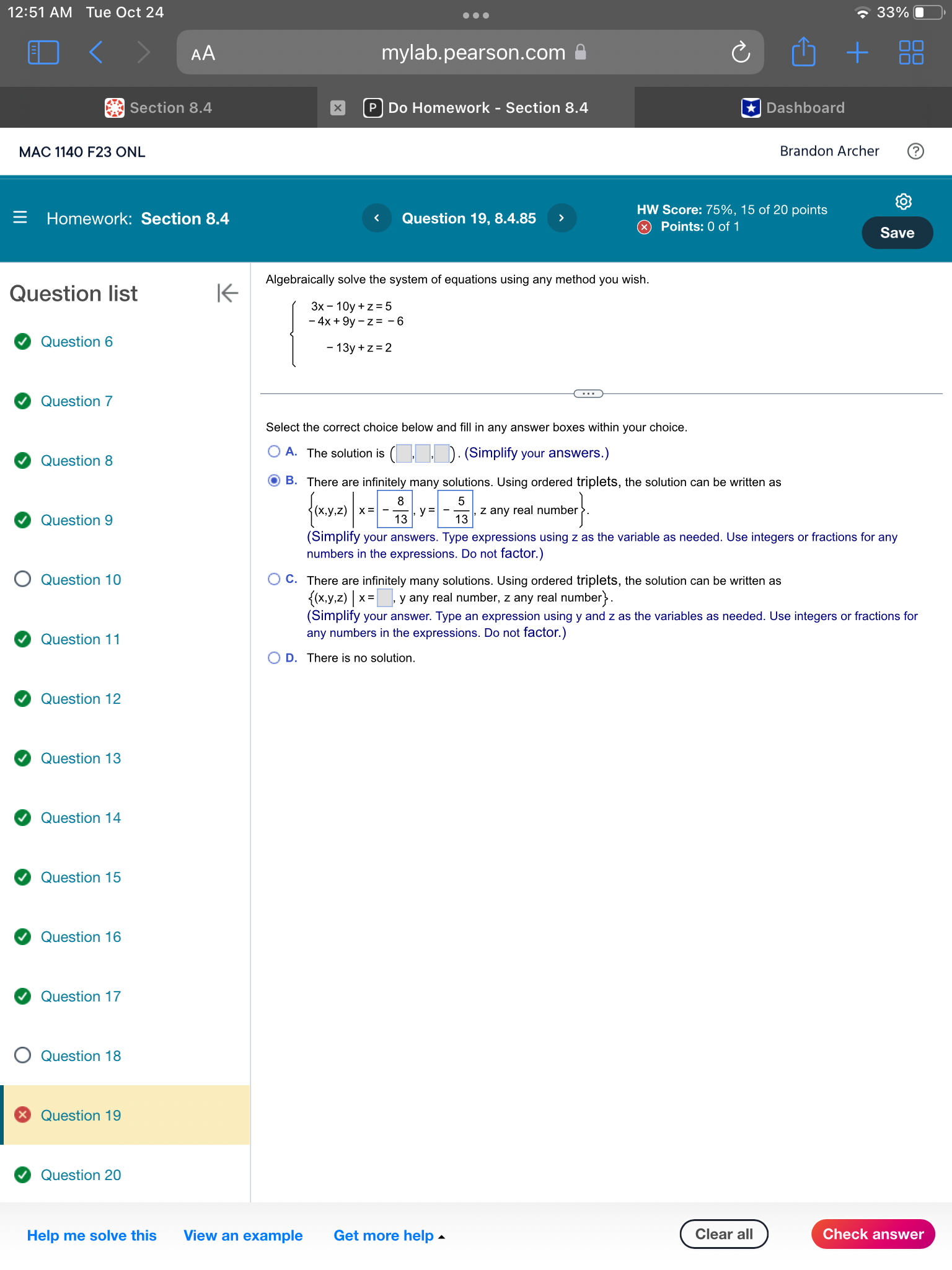  12:51 AM Tue Oct 24 mylab.pearson.com 8 a E] Do Homework