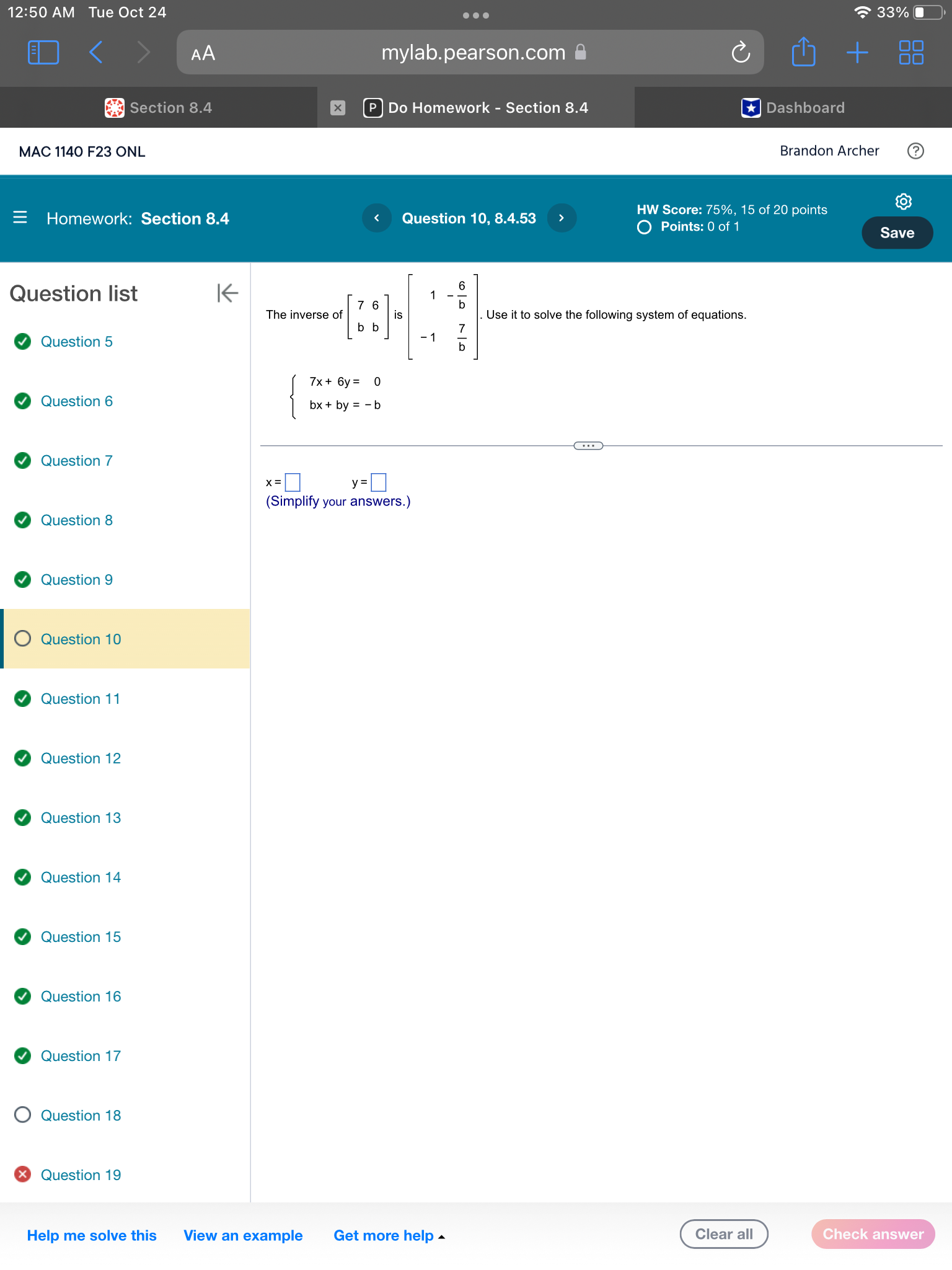 of 20 points (3) Points: 0 of 1 Homework: Section 8.4 Question