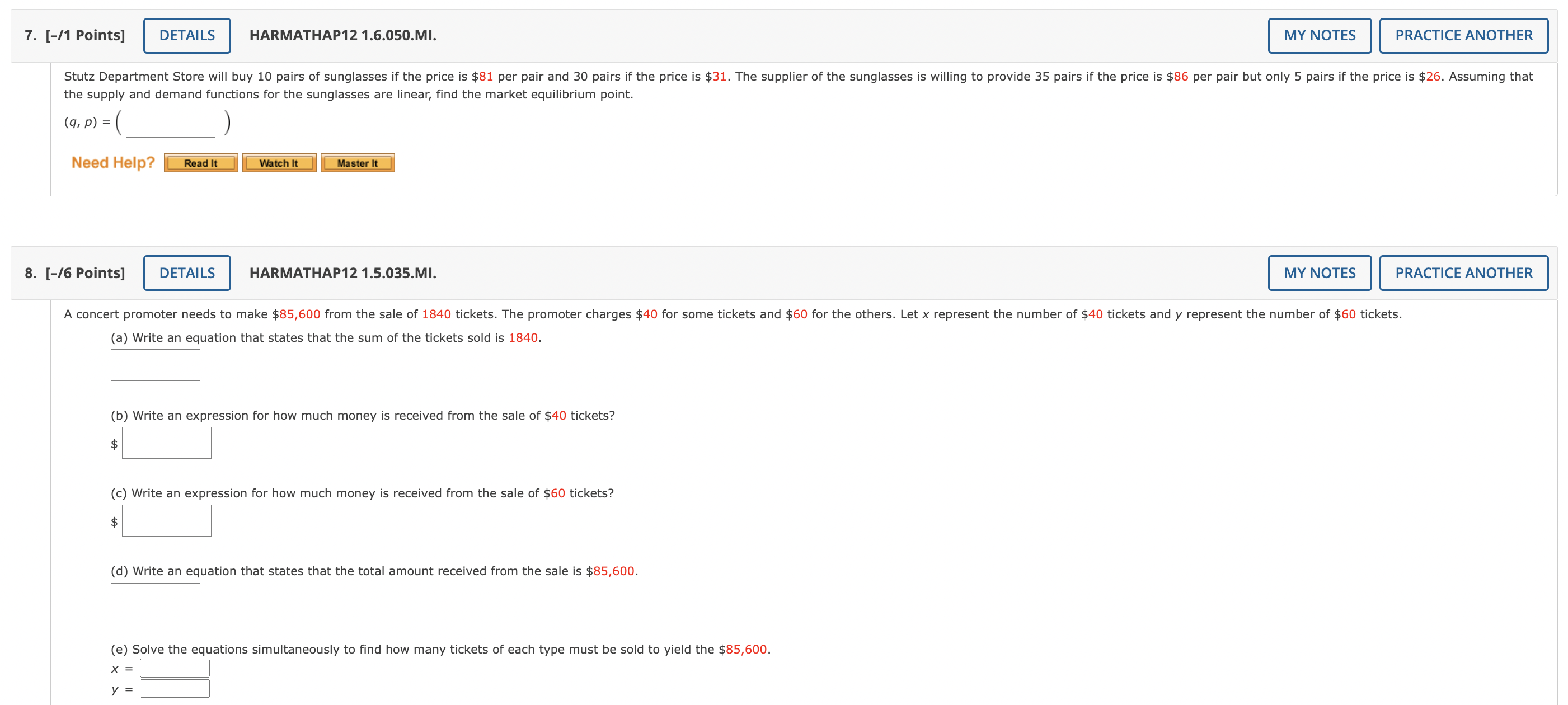 DETAILS HARMATHAP12 2.1.019. Solve the equation using the quadratic formula. (Enter your