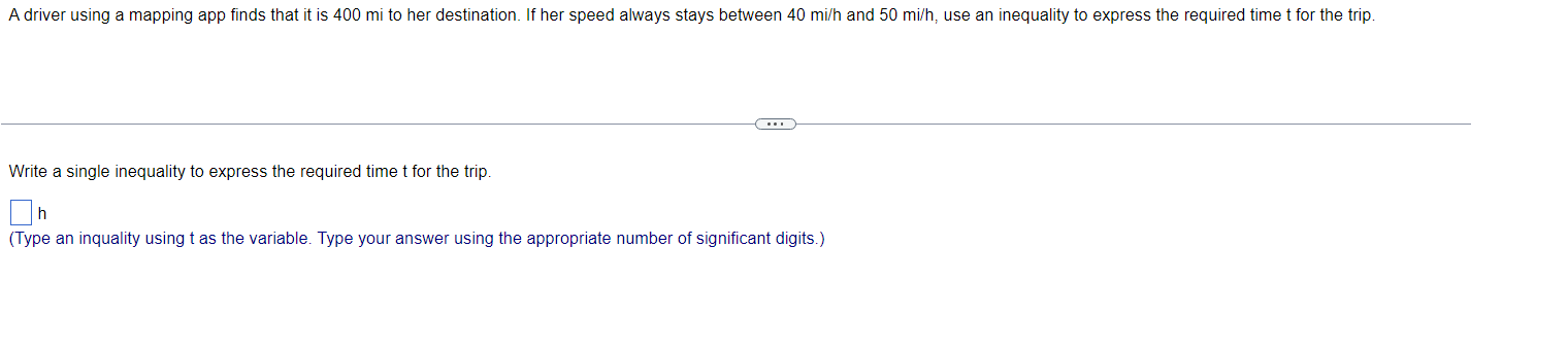  A driver using a mapping app finds that it is 400