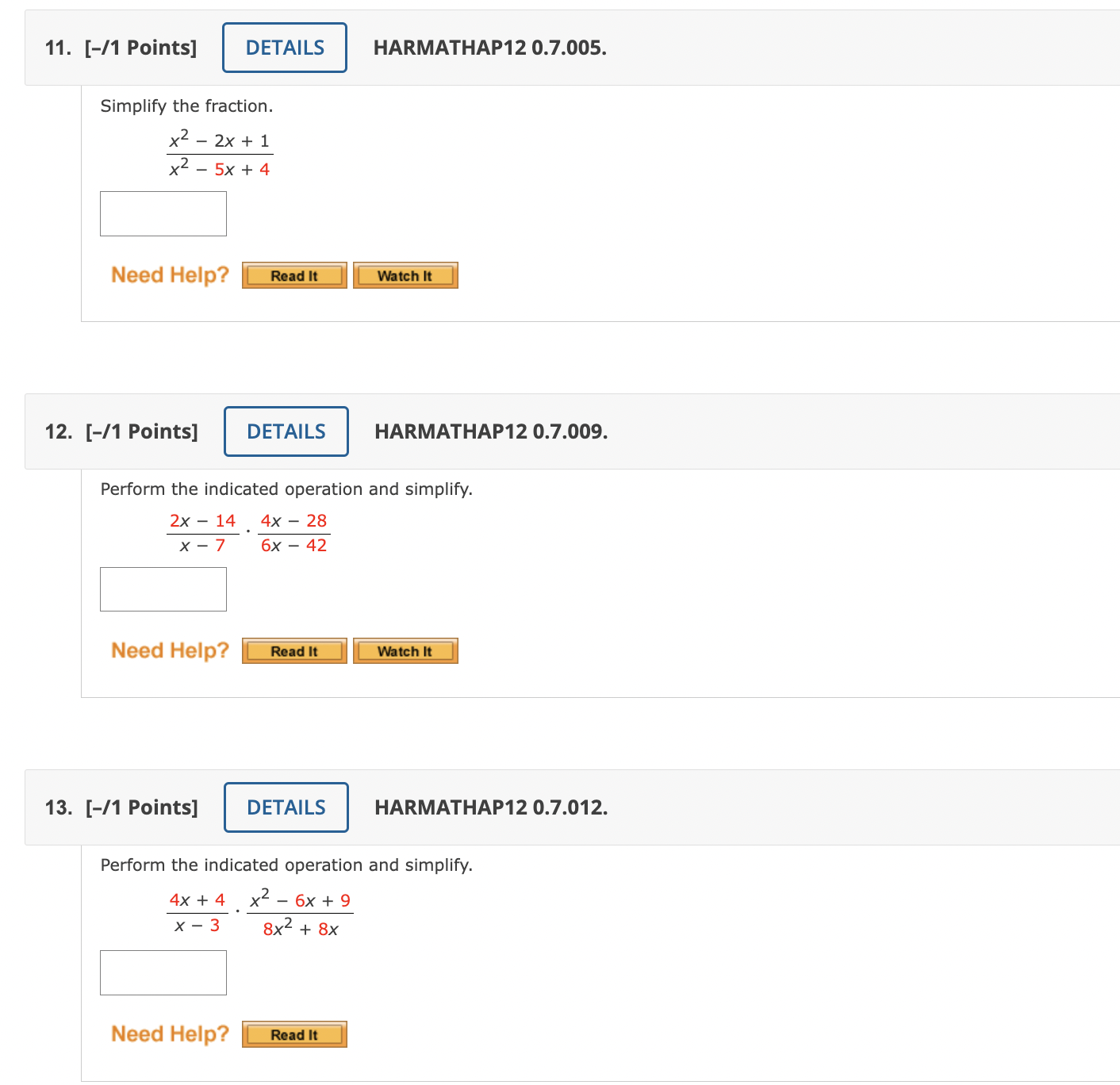 ) Need Help? ___ 7. [-/1 Points] 8. [-I6 Points] HARMATHAP12 1.5.035.MI.
