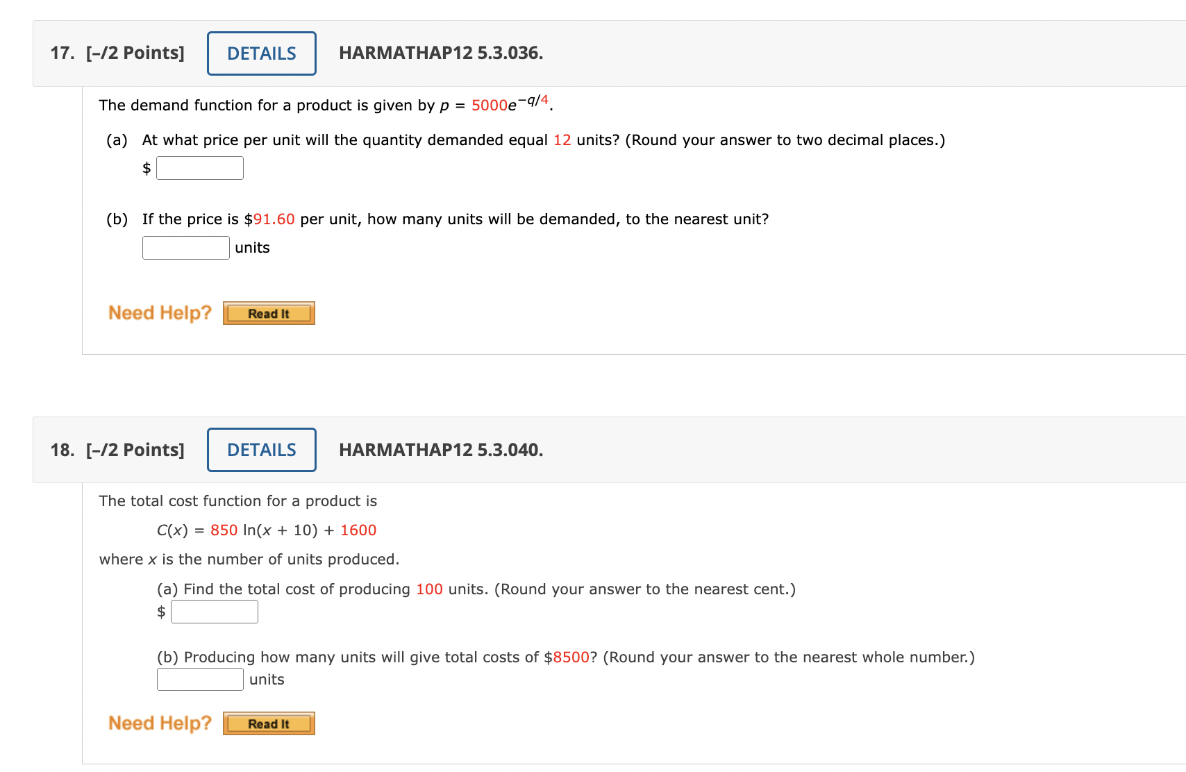 3 = 0.51 X = Need Help? Read It Watch It3. [/4