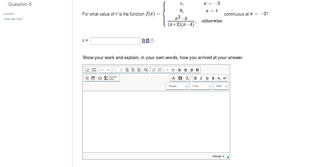 c is the function /() = I =1 continuous at = =