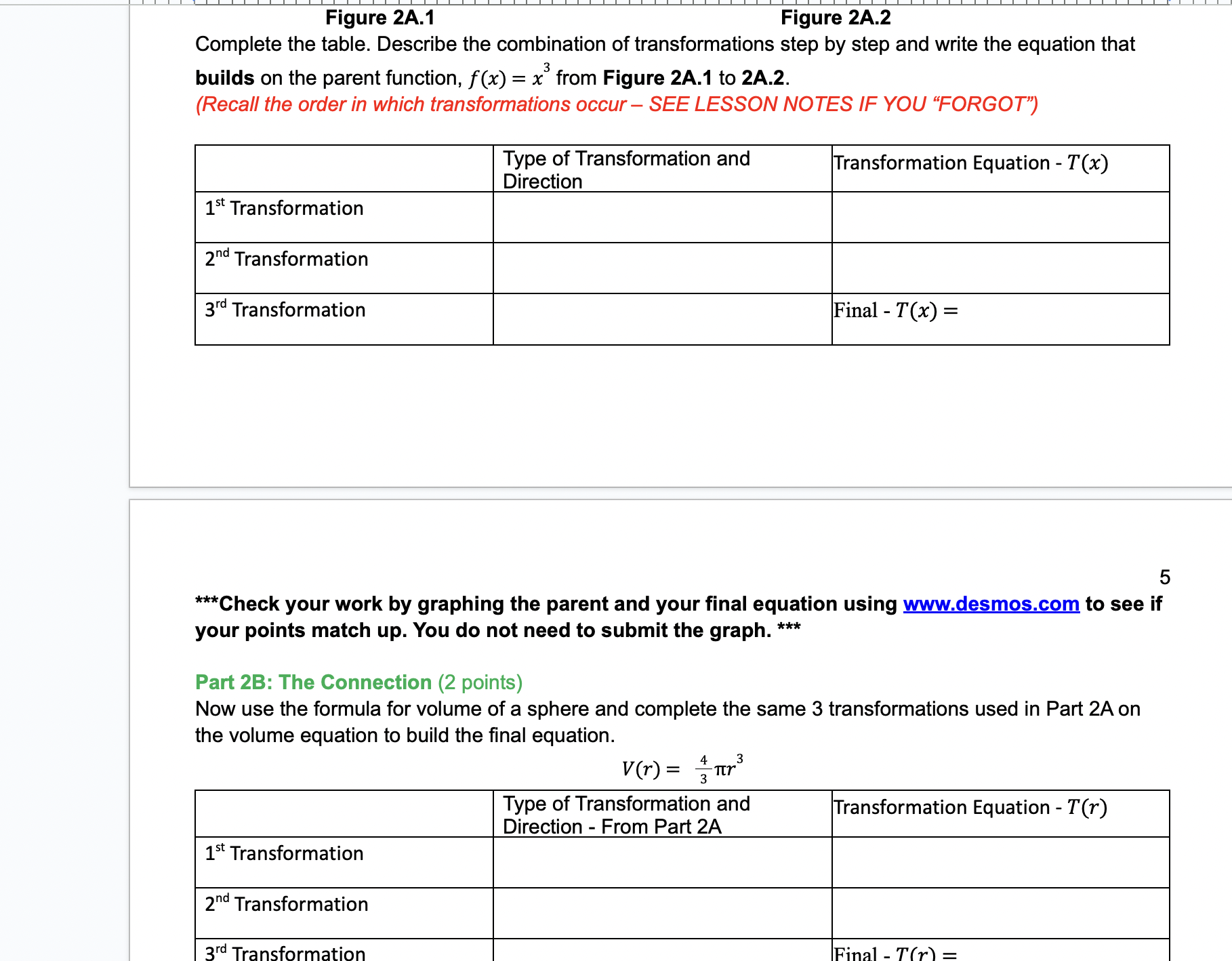 of direction and type (for example vertical translation up by 2). We