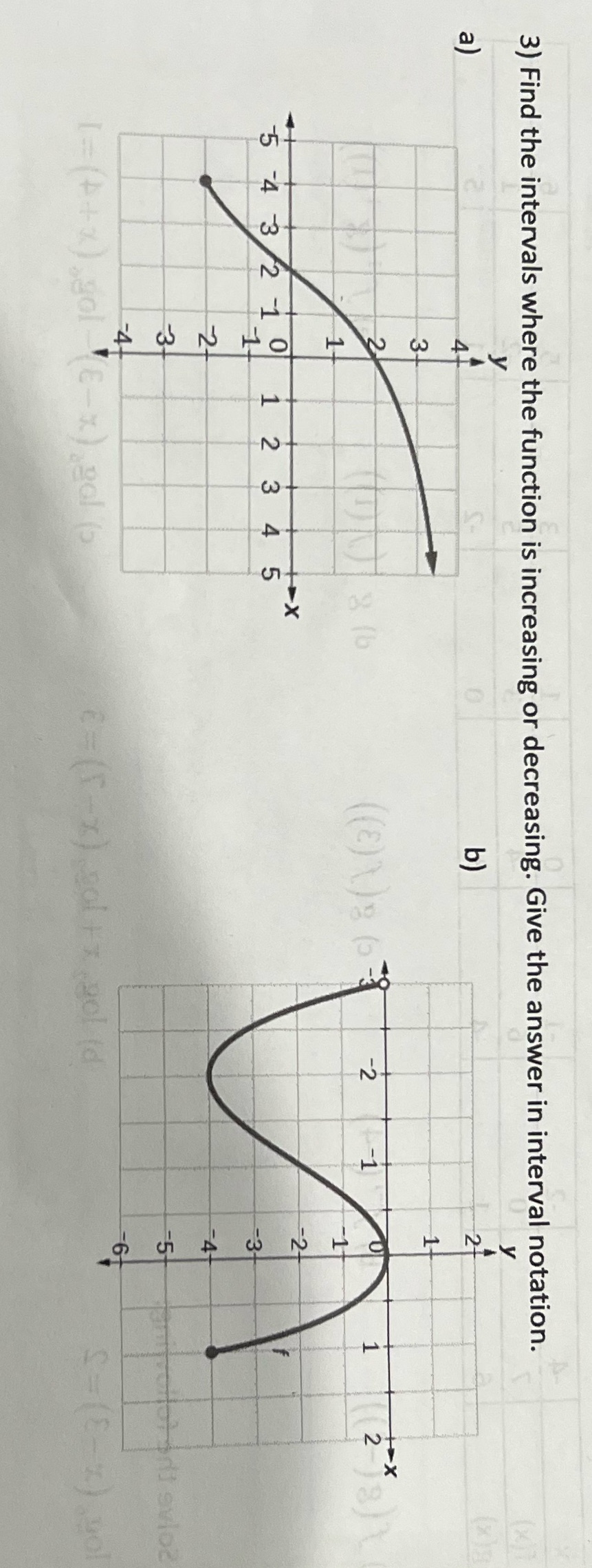  3) Find the intervals where the function is increasing or decreasing.