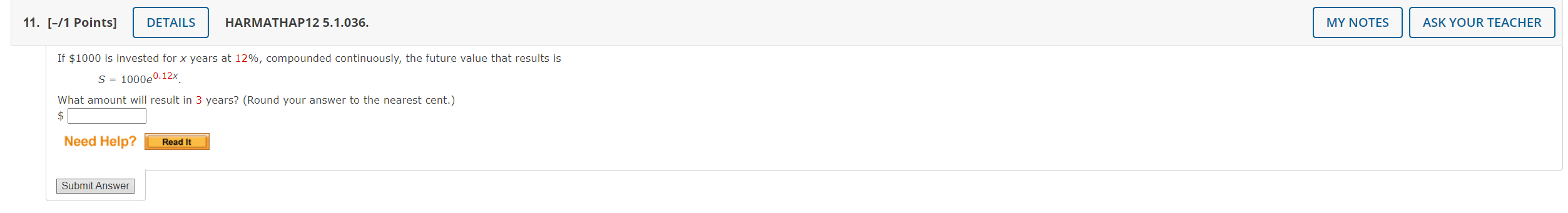 the expression. (Round your answer to four decimal places.) -6 Need Help?