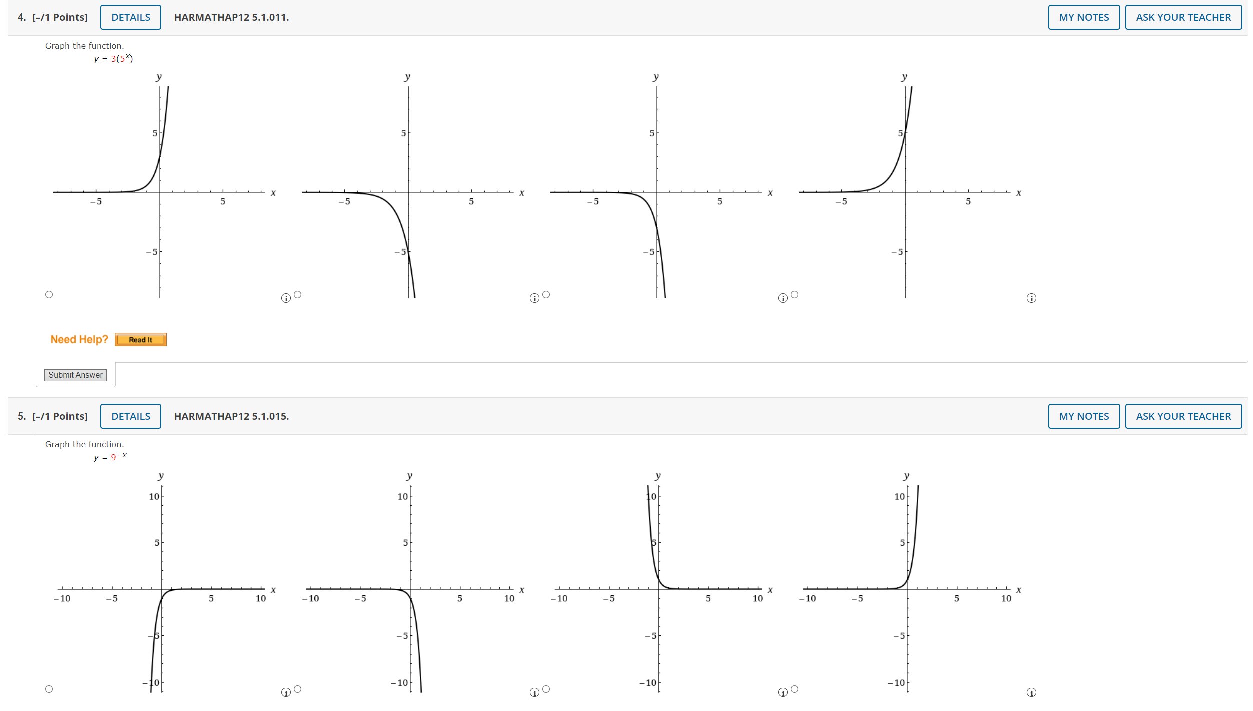 ASK YOUR TEACHER Graph the function. y = 2x N N -