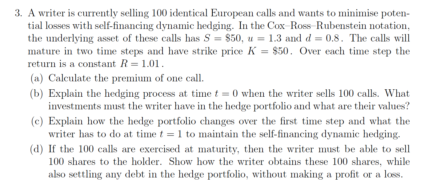  Could you help me to solve this question from Financial modelling