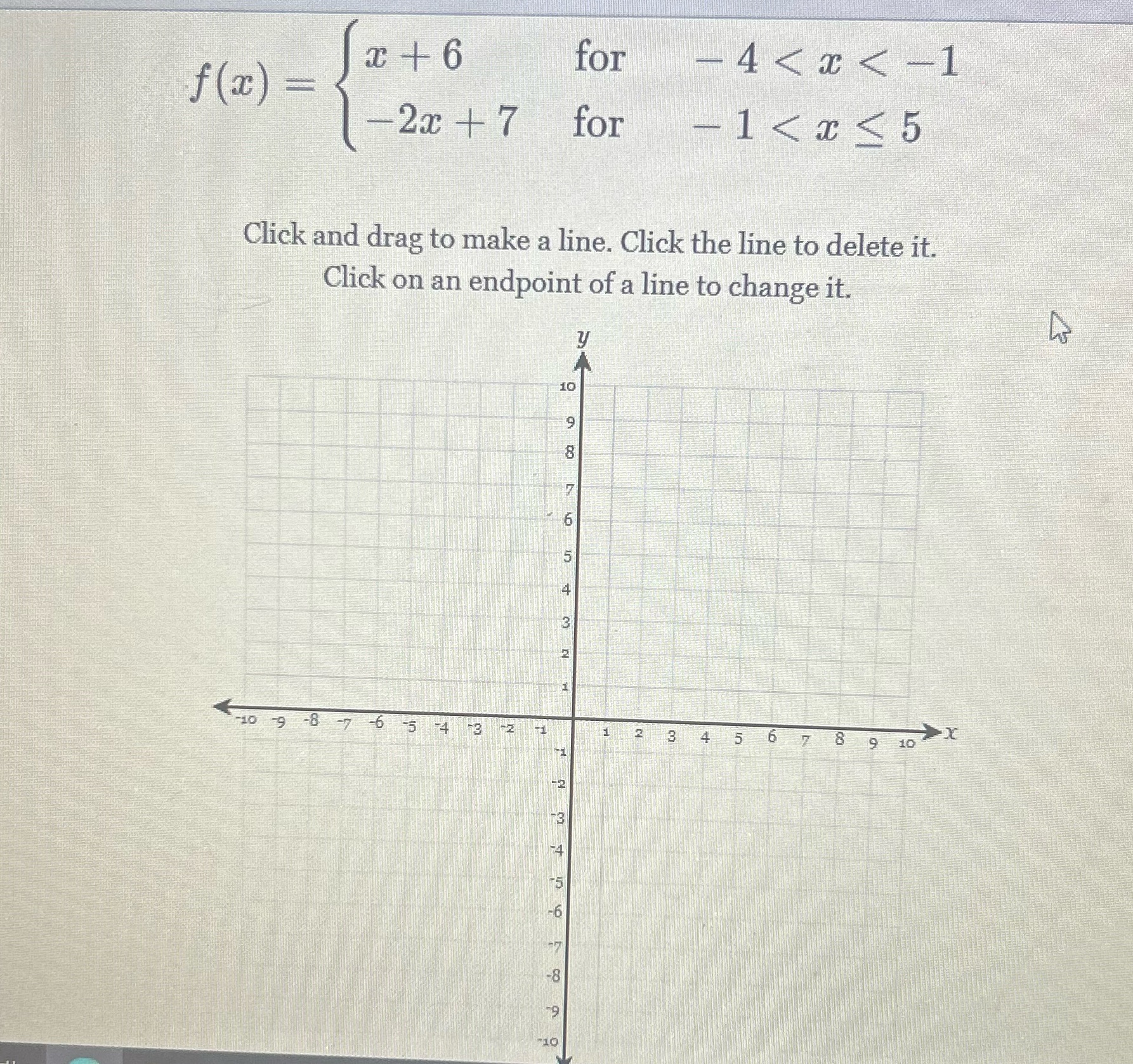 for + 7 for Click and drag to make a line. Click