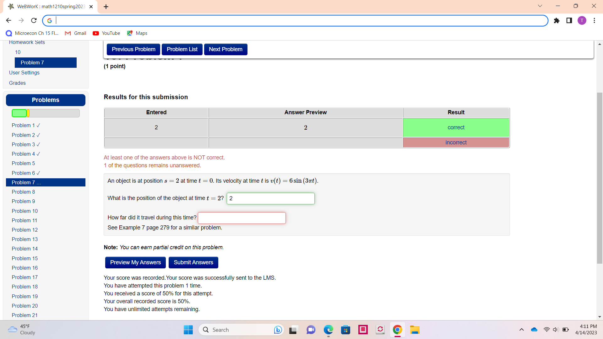  WeBWork : math 1210spring2023 x + V O X - C