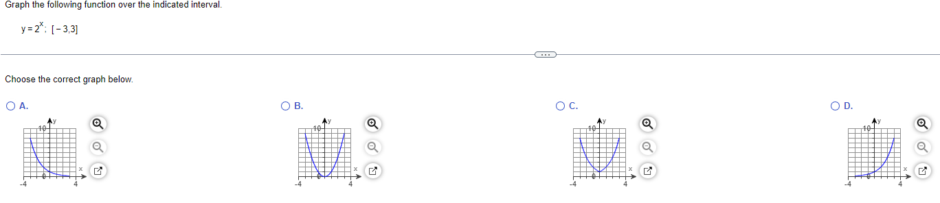 [- 3,3] Choose the correct graph below. O A. OB. O C.