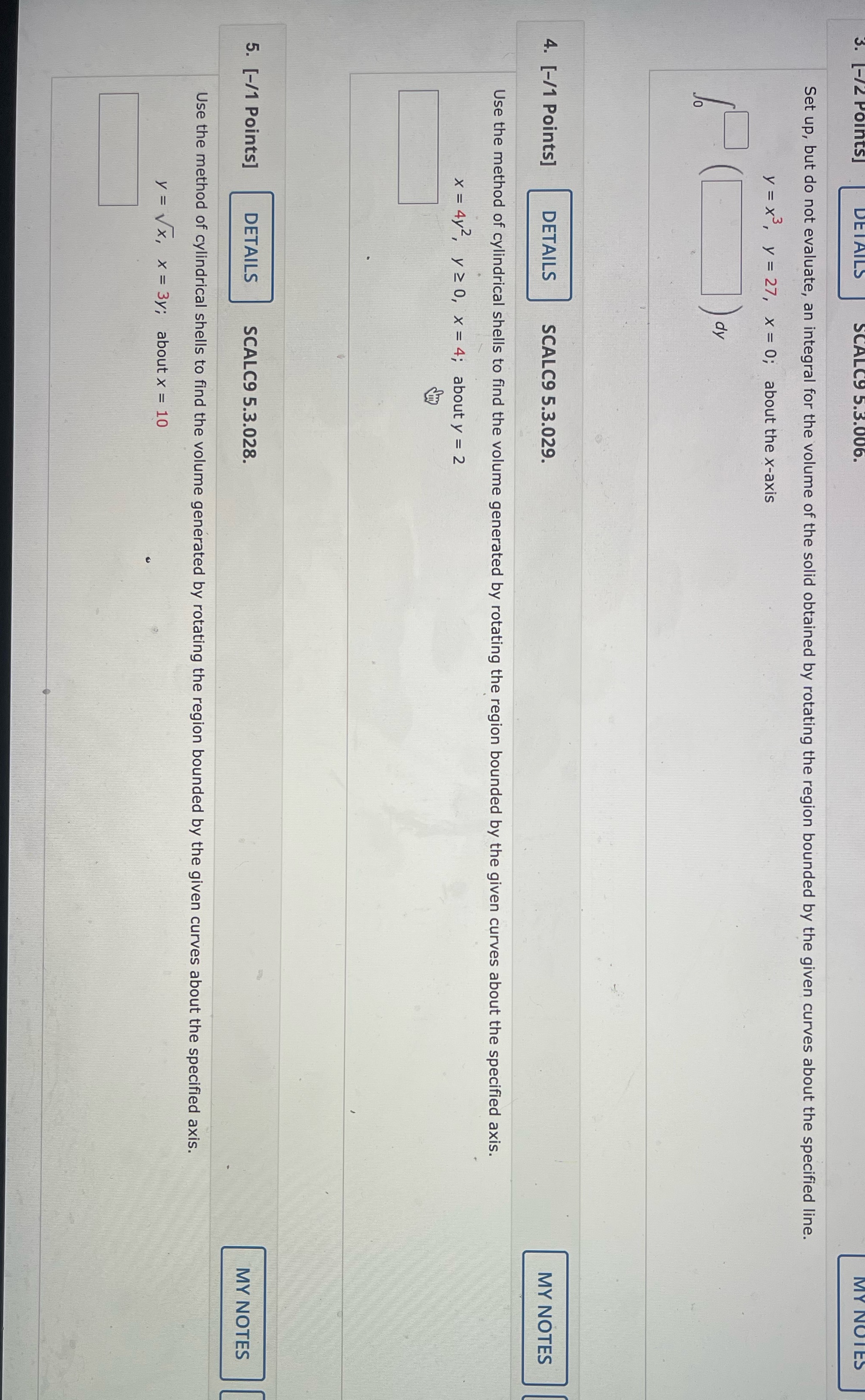 of the solid obtained by rotating the region bounded by the given