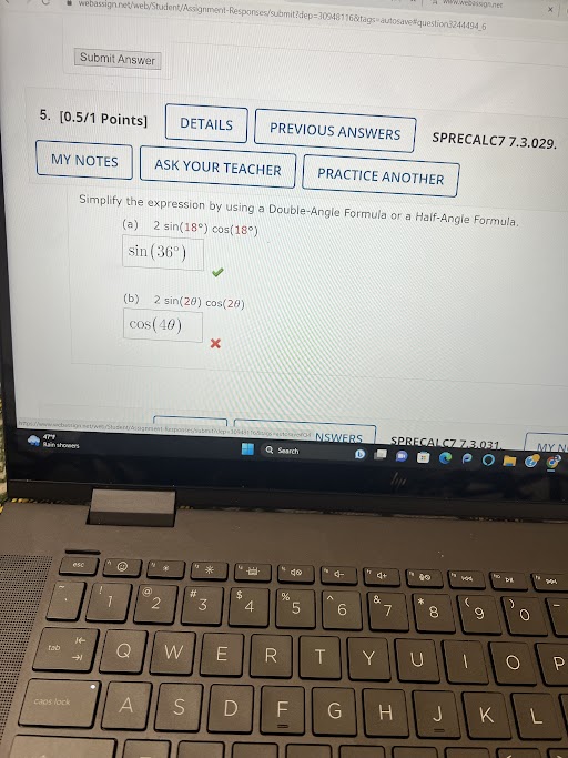 given information. sin(x ) = _ 1 5 13' x in Quadrant