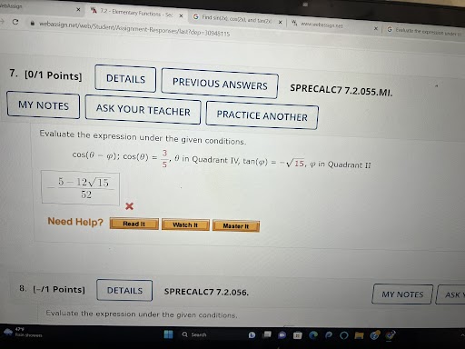 given information. cos(x) _ 12 13' csc(x ) 0 12 sin( 2x)