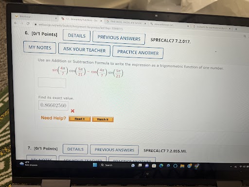 sin(20); sin(0) = _, 0 in Quadrant II 7'W WebAssign * "A