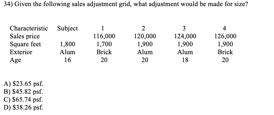 Please select the answer that is correct and show work. 34