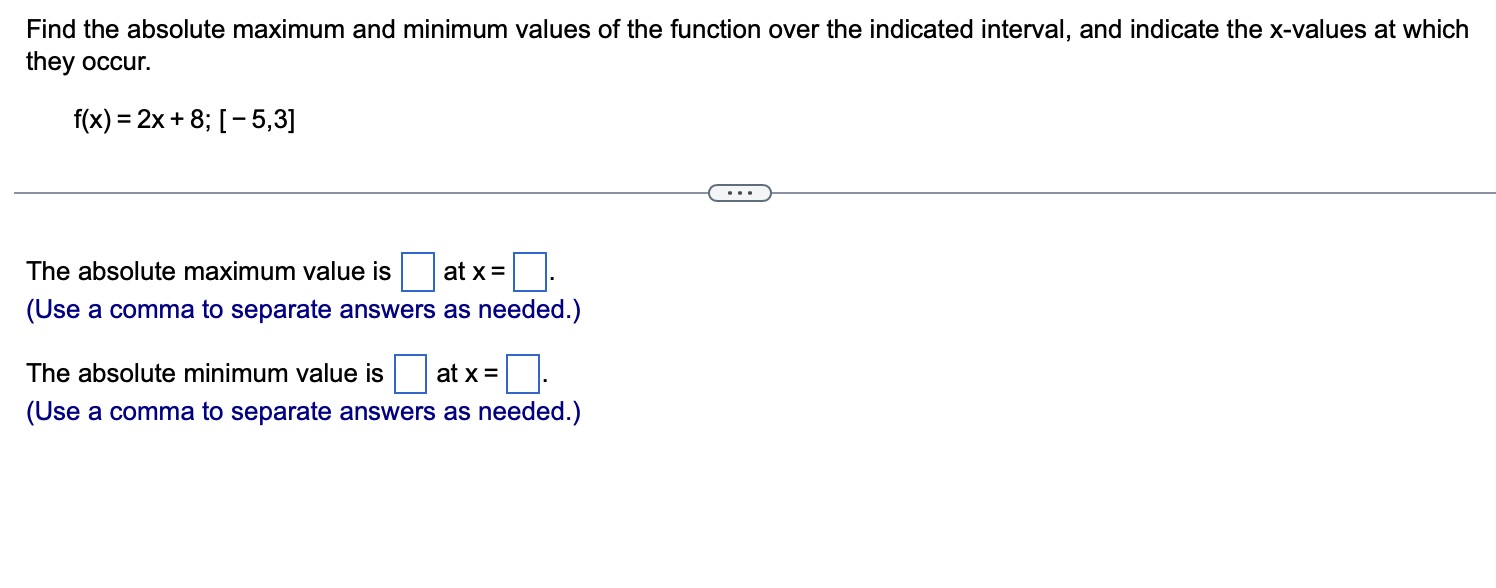 Find the absolute maximum and minimum values of the function over