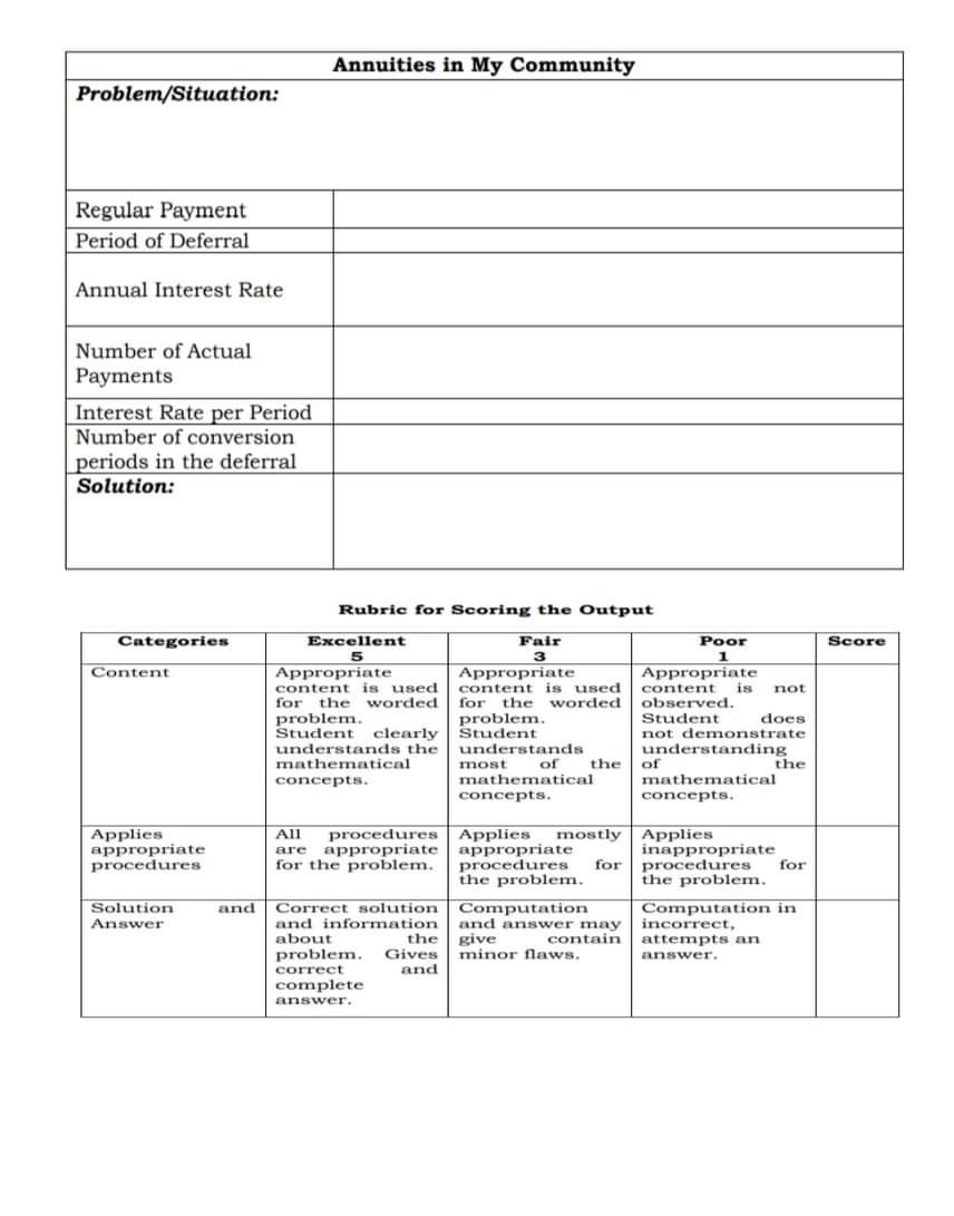 fair market value of the problem. 3. Show your solutions in solving