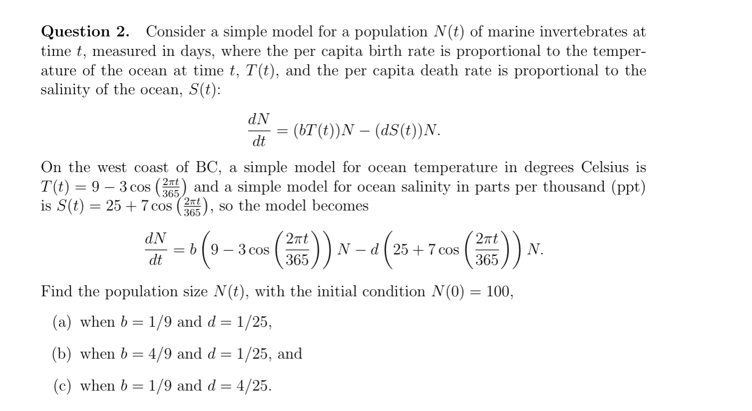 For what values of a does paz2 dx converge?Question 2. Consider a
